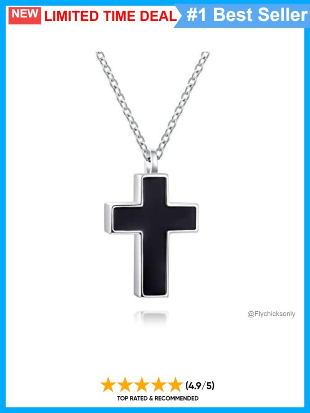 925 Sterling Silver Cross Urn Pendant Necklace Cremation Jewelry for Ashes